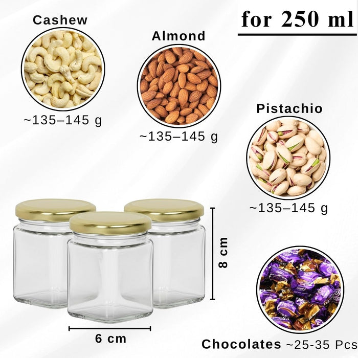 Plastic Transparent PET Storage Jars with Golden Lid | Airtight Containers for kitchen Storage, Dry Fruits, Chocolates, Sweets, & Gifting