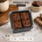 Disposable Square  Brownie Box Food Container with Lid 11×11×4 cm | Black Base Meal Box for Cakes, Brownies, Snacks & Takeaway Packaging