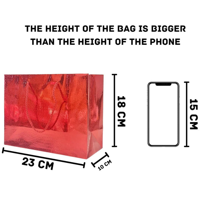 10 Pcs Small Size Shiny Paper Bag Gift Bags with Handle Gift Paper bag, gift For Gifting, marriage, Return Gifts, Birthday, Wedding, Party, Season's Greetings (Small, Golden)