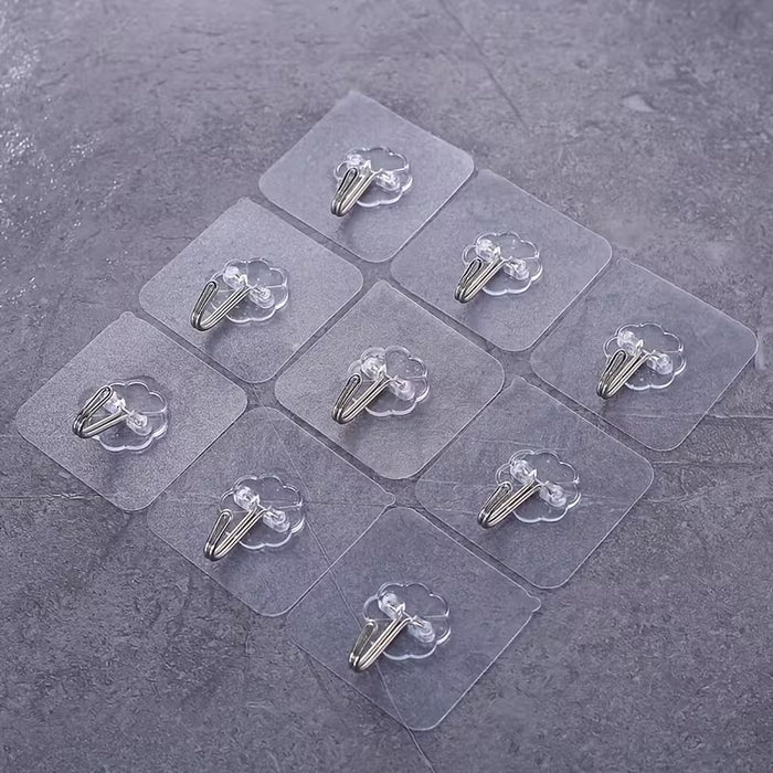 Hooks for Wall Without Drilling, Self Adhesive Hooks for Wall Heavy Duty Strong Nail Free for Hanging Photo Frame, Wall Hanger Sticky Hook,Hooks for Wall (Hanging Hook, Transparent)