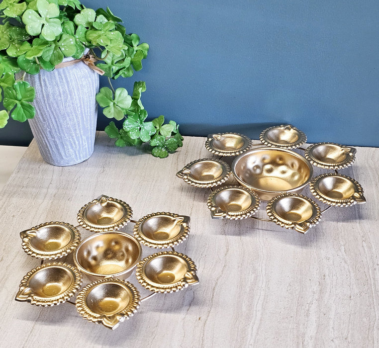 Decorative Round Gold Polish Decorative Urli Bowl for Home Decor,Mandi ...