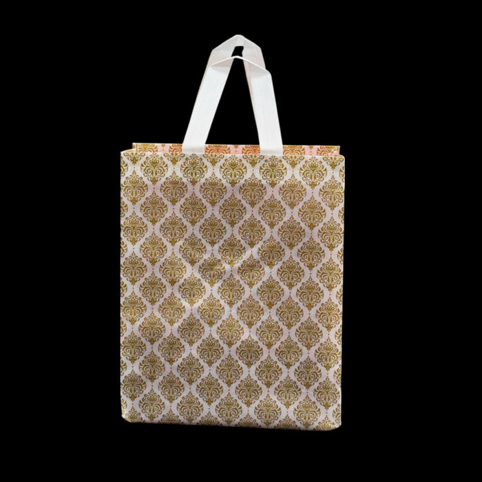 25 Pcs Golden Print Non-Woven Gift Bags – 10x12 Inch Reusable Party & Return Favor Bags