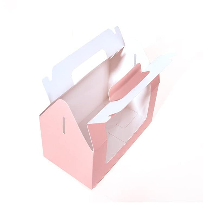 Decorative Folding Paper Gift Boxes With 2 Cupcake Holder For Gifting Chocolates, Dryfruits Items - Fancy Decorative packaging In Marriage Pooja Function Packing (Pink)