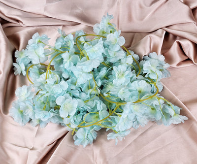 01 Double Layer Petals Artificial Wisteria Flower Line Garlands, Wall Hanging decorative String Lines items for Anniversary Decoration, Home Decor, Pooja, Functions