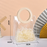 Small Transparent Bags with Circle Handle Gift Paper Bag, Carry Bags, Gift Bag, Gift for Birthday, Valentine, Marriage, Festivals, Season's Greetings and Events (Cream) (Small)