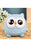 1 Piece Ceramic Blue Owl Design Gullak Piggy Bank for Rupees Savings - Coin Storage Tip Box Ideal for Kids and Adults - Money Kilona Pikibank ATM Coinbox Gulak (Pack of 1) (Blue)