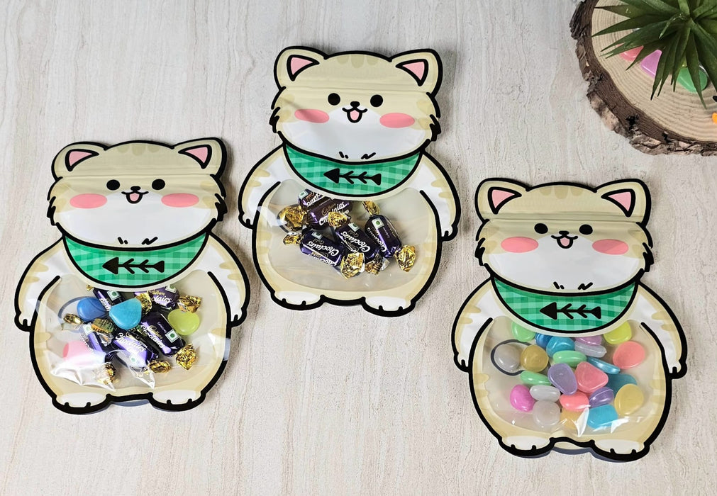 20 Pcs Animal Design Ziplock  Pouches  For Gifting, Return Gifts, Birthday, Baby Shower, Party Pouches | Chocolate & Dry Fruit Packing