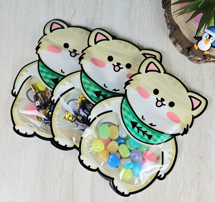 20 Pcs Animal Design Ziplock  Pouches  For Gifting, Return Gifts, Birthday, Baby Shower, Party Pouches | Chocolate & Dry Fruit Packing