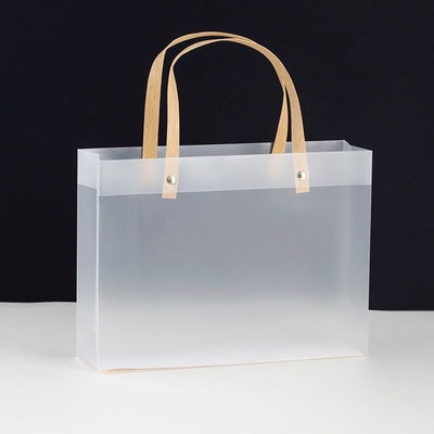 12 PCS Big size (33 X 11 X 25 CM)Translucent Bags Goodie Bags With Handle Gift bag, hamper bag, Carry Bags, shopping gift bag, gift for Gifting, Presents, Return Gifts, Birthday, Party, Festivals (Big)