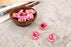 Artificial Small Rose Flowers Fake Fabric Head Rose Flowers For Home Decoration, Gift, Mandir Pooja Table, Cake Decor, Bouquet Making, Backdrop, DIY Art Craft, Diwali Items Material (4 cm)