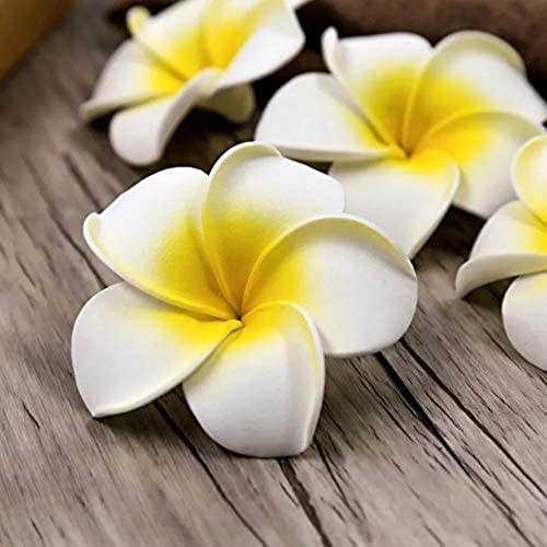 Artificial Big Fake Foam Hawaii Beach Water Floating Flowers for Decoration, Pooja Thali. Festival & Events, Home, Table, Bedroom, Pooja Room, DIY Craft (White)