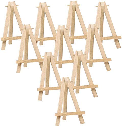 SATYAM KRAFT 6 inch - 12 Pieces Wooden foldable and lightweight Mini Tripod  Easel Stand for Small Tabletop Easels for displaying great artwork Sketch
