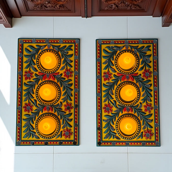 Pack of 2 India’s First 3D Tea Light | With Free 6 Candles & DIY Mirror Kit (Glue Included)