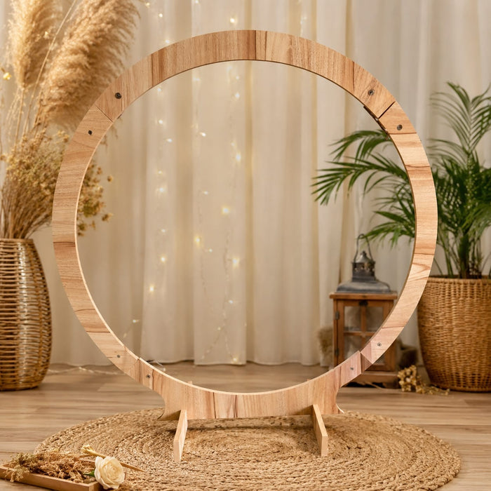 Premium Foldable Wooden Backdrop Stand | Available in Round, Hexagon & Arch Shapes | Elegant Event Decoration Frame