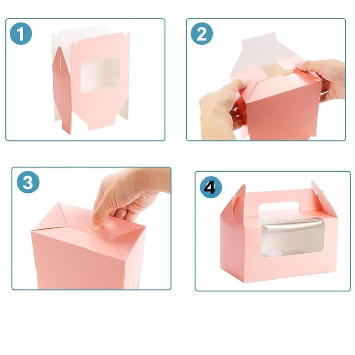 Decorative Folding Paper Gift Boxes With 2 Cupcake Holder For Gifting Chocolates, Dryfruits Items - Fancy Decorative packaging In Marriage Pooja Function Packing (Pink)