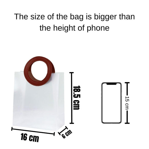 Translucent Bags Goodie Bags With Handle Gift bag, hamper bag, Carry Bags, shopping gift bag for Gifting, Presents, Packing, Return Gifts, Birthday, Events (Medium)(16 X 6 X 18.5 CM)