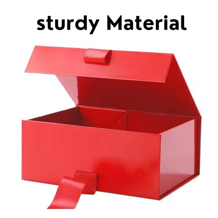 (26 x 21 x 11 cm) Multipurpose Decorative Folding Paper Cardboard/Rigid Box with satin ribbon,DIY Box for Gift Hamper,Valentine Gifting,Wedding gifing.