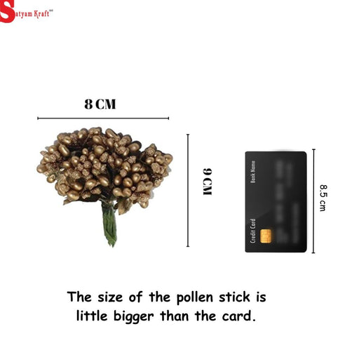 Artificial Golden Pollen Flowers for Tiara Making and Jewelry Making (12 Bunch in 1 Pack)(Golden)