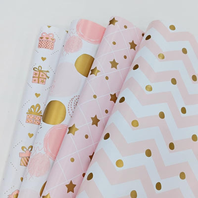 5 Pcs Cute Girly Heart Theme Premium Gift Wrapping Paper for Him/Her, Valentine's Day, Gift Packing Sheets Decorative Romantic Gift Wrap for Birthday, Anniversary, Wedding, Return Gifts, Book Cover, Packaging Material, Craft, Kids