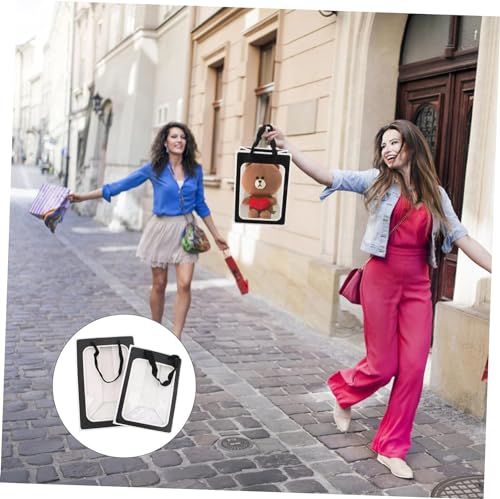 Big Size Transparent Window Black Bag With White Border Goodie Bags Wi satyamkraft