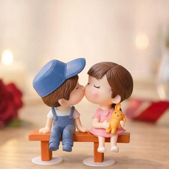 Set Couples Miniature Figurines Multiuse as, Toys, Showpieces, Gift Item (, Multicolor) ( Bench,  Couples) (Random  coule set