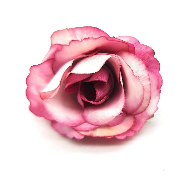 Artificial Small Rose Flowers Fake Fabric Head Rose Flowers For Home Decoration, Gift, Mandir Pooja Table, Cake Decor, Bouquet Making, Backdrop, DIY Art Craft, Diwali Items Material (4 cm)