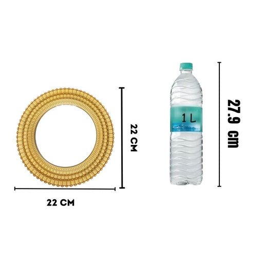 1 Pcs Fiber Wall Mirror Hanging Frame for Home Decor, Hanging Frame in Bedroom, Living Room with Hook for Hanging On Walls for Home Decorations (Golden) (Model 2)