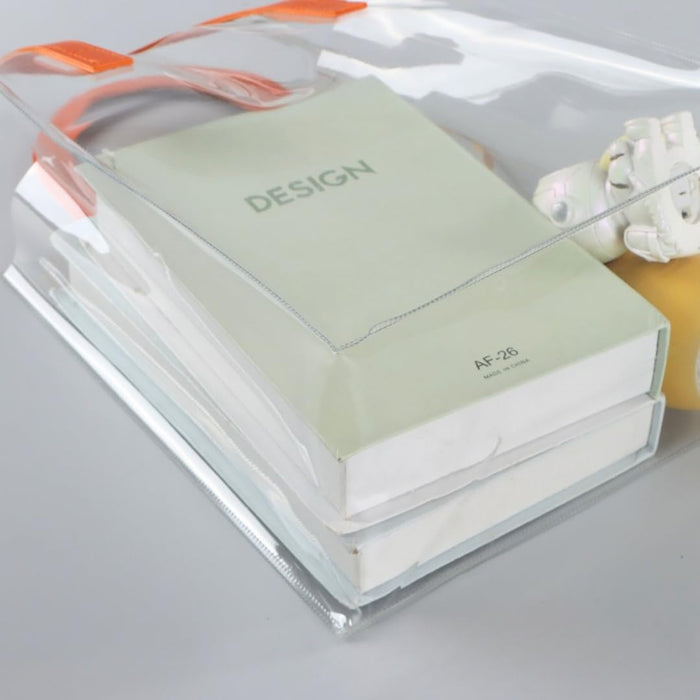 SMALL Transparent PVC Gift Bag with Handle |7x7.5x3.5 inch Premium Carry Bag for Hampers, Gifting & Packaging | Available in White, Maroon, Orange & Blue