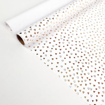 1 Pcs Roll (3 meters) White & Golden Premium Design Gift Wrapping Roll Gift for Him/Her, Mother's Day, gift Packing Sheets Decorative Romantic Gift Wrap for Birthday, Anniversary, Wedding, Return Gifts, book Cover, Packaging material, Craft, kids