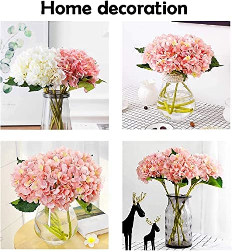 Artificial Hydrangea Fake Flowers Bunch decorative items for Diwali Home, Room, Office, Bedroom, Balcony, Living Room, Table Decoration, Plants and Craft Items Corner (Without Vase Pot)