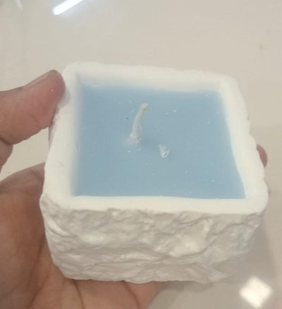 1 Pcs Scented Wax Candle in Square Container | Blue Aromatherapy Candle for Home Décor, Spa, Meditation, Gifting & Relaxation