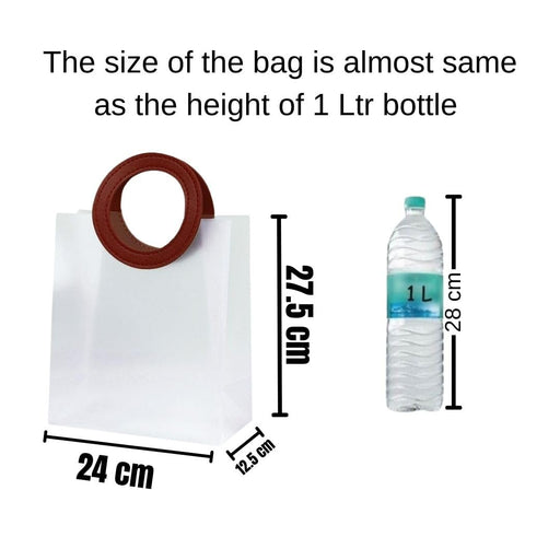 Translucent Bags Goodie Bags With Handle Gift bag, hamper bag, Carry Bags, shopping gift bag for Gifting, Presents, Packing, Return Gifts, Birthday, Events (Large)(24 X 12.5 X 27.5 CM)