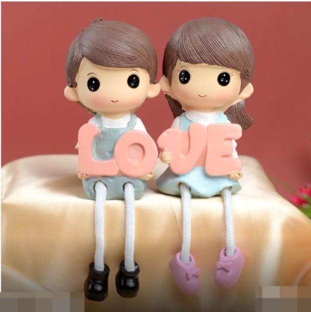 Hanging Legs Showpiece Cute Boy and Girl, Toy Cute Couple Statue Figurines Decorative for Home Decor, Living Room, Table Decoration, Gift for Girlfriend, Boyfriend