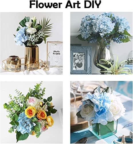 Artificial Hydrangea Fake Flowers Bunch decorative items for Diwali Home, Room, Office, Bedroom, Balcony, Living Room, Table Decoration, Plants and Craft Items Corner (Without Vase Pot)