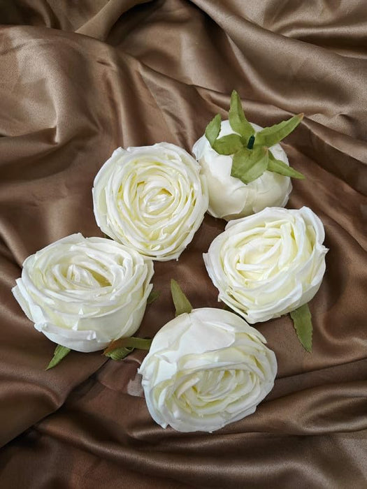 SATYAM KRAFT 12 pcs Artificial Flower Persian Buttercup Heads Rose Flowers for Gifting, Home, Mandir Pooja Table, Cake Decor, Bouquet Making, Backdrop, DIY Art Craft (Pack of 12)