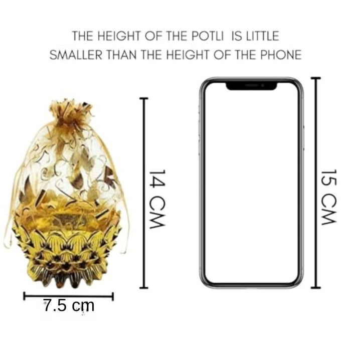 Decorative Golden Lotus Acrylic Box For Multipurpose Use, Traditional Gifting, Potli, Golden Bag, Decoration & DIY for Wedding Gift, Return Gift ,Christmas Gifting (Gold, Lotus) (17 x 9 cm)