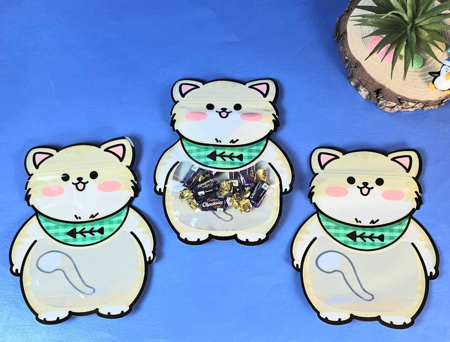 20 Pcs Animal Design Ziplock  Pouches  For Gifting, Return Gifts, Birthday, Baby Shower, Party Pouches | Chocolate & Dry Fruit Packing