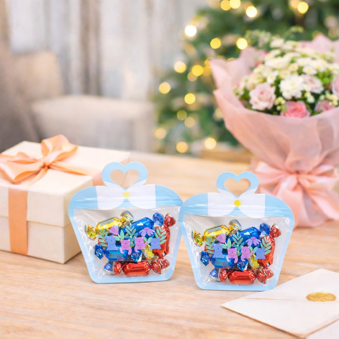 Small Bow Shape Ziplock Pouches , zipper bags for storage, gifting, travel user, kitchen zip lock Bag for jewellery, return gift, kids, birthday,Baby shower,wedding,Lightweight, for small items