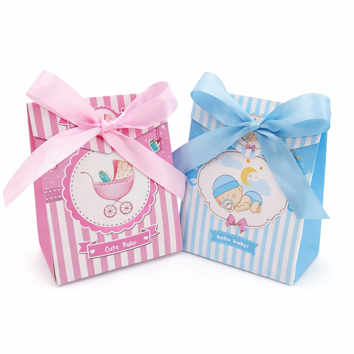 blue pink Decorative Paper Folding with Ribbon Storage Box for Return Gift, Birthday, Gift Boxes with Ribbon, Perfect for Packing Chocolate, Gifting
