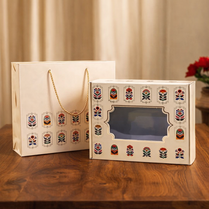 White Gift Hamper Box with Paper Bag Style Cover – Premium Packaging f ...