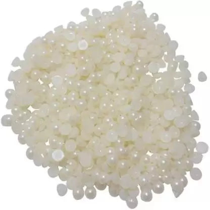 1200 Pcs Half White Moti Pearls Beads for Jewellery Making, Necklace,Nail decor, Bracelet Set for Beading, Crafting, Scrap Booking and Hand Embroidery Materials (5 mm)(White)
