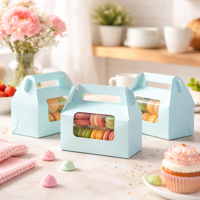 Decorative Folding Paper Gift Boxes With 2 Cupcake Holder For Gifting Chocolates, Dryfruits Items - Fancy Decorative packaging In Marriage Pooja Function Packing (Blue)