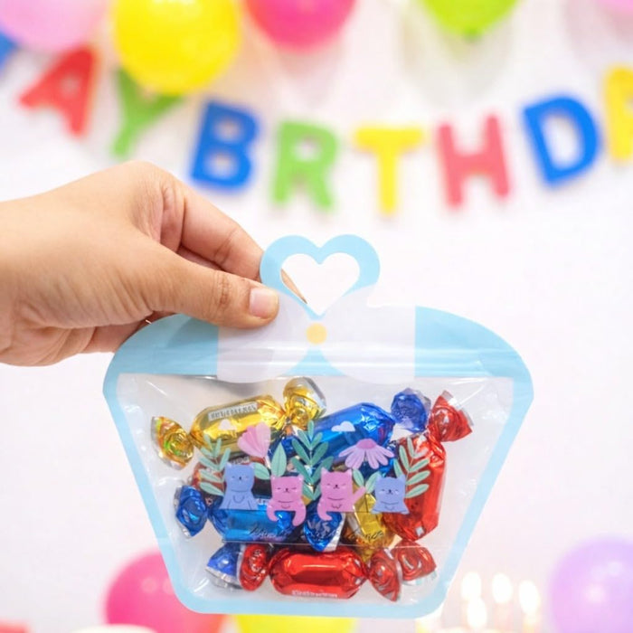 Small Bow Shape Ziplock Pouches , zipper bags for storage, gifting, travel user, kitchen zip lock Bag for jewellery, return gift, kids, birthday,Baby shower,wedding,Lightweight, for small items