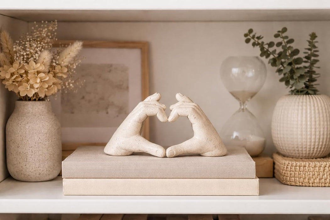 Heart Shape Resin Showpiece, Love, Home Decor Showpiece – Elegant Resin Art Design for Valentine, Bedroom Décor, Decorative Room Enhancement