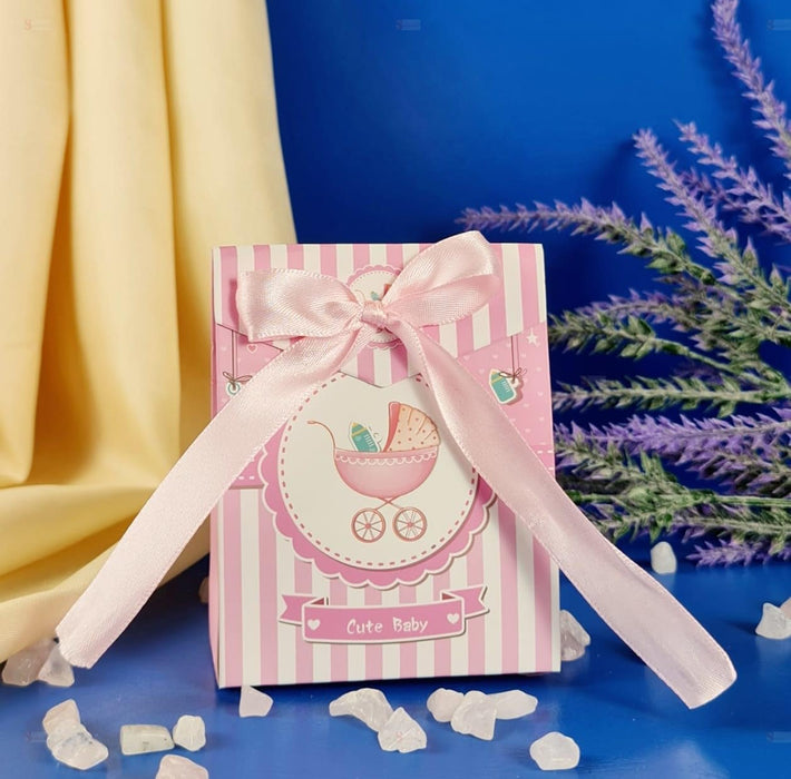 blue pink Decorative Paper Folding with Ribbon Storage Box for Return Gift, Birthday, Gift Boxes with Ribbon, Perfect for Packing Chocolate, Gifting
