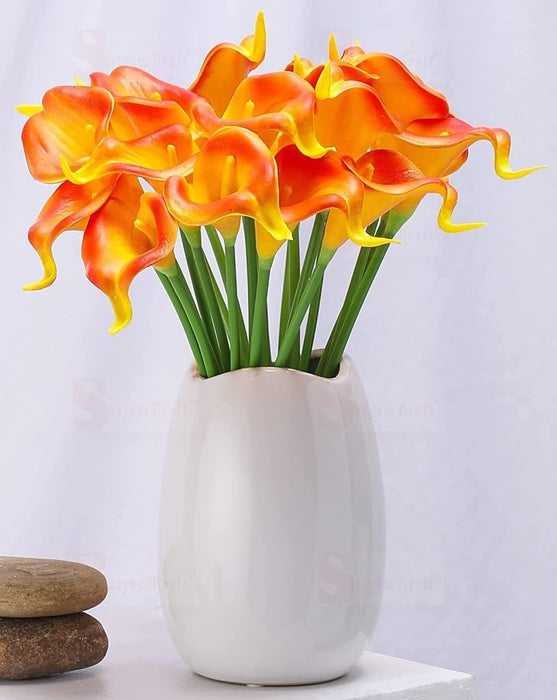 Artificial Flower Rubber Lily Sticks for Bouquet Wedding Decoration, DIY Artificial Garland Supplies Lilly Flower Sticks.