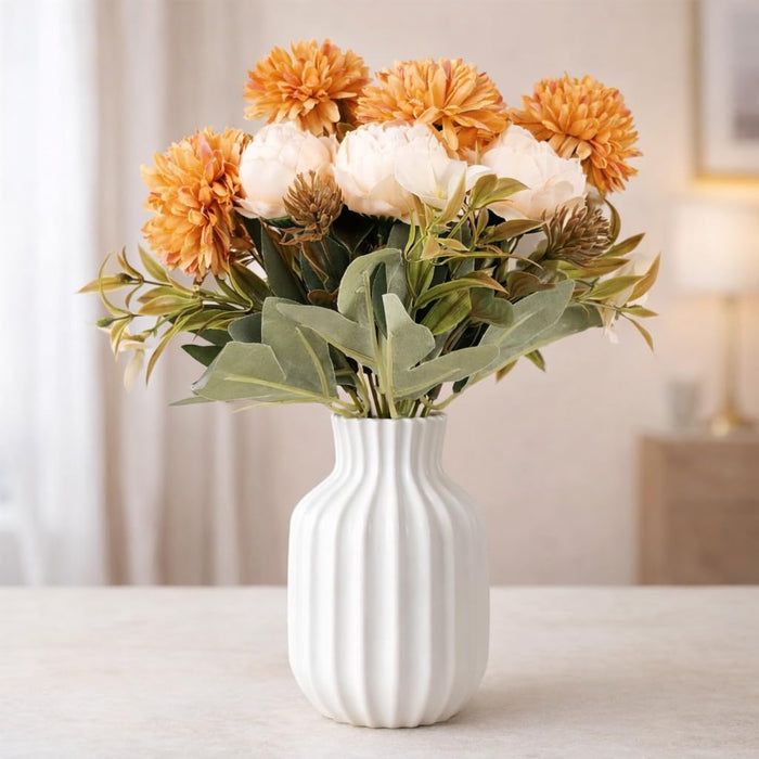 Artificial Dahlia Peony Flowers for Home Decor, Gifting, Office, Living Room, Bedroom, Event,Birthday,(without Vase Pot)