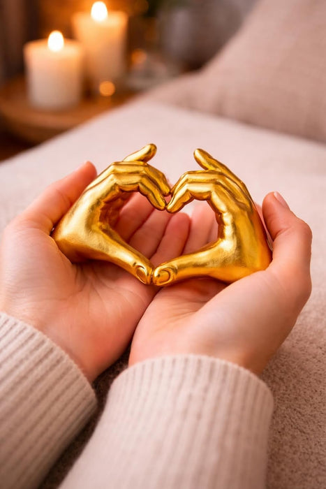 Heart Shape Resin Showpiece, Love, Home Decor Showpiece – Elegant Resin Art Design for Valentine, Bedroom Décor, Decorative Room Enhancement