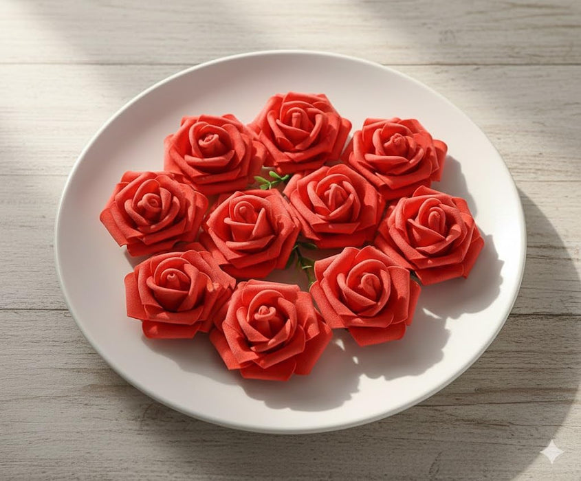 Artificial Floating Rose Flower Head Foam Big Fake Beach Water Flowers, Pooja Thali, Festival and Events, Home, Table, Badroom, Pooja room, Diwali decoration items and Diy Craft