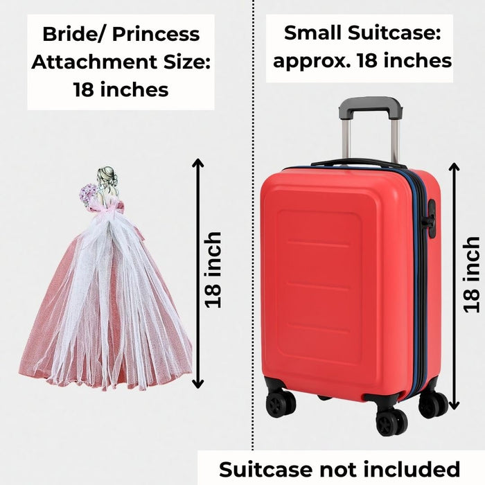 Princess Topper Cutout/ SuitcaseTopper Net Band with Glue Drop | DIY Decorative Cutout for Trousseau Packing, Wedding Gifting, Return Gifts, Bags & Trolley Bag Decor